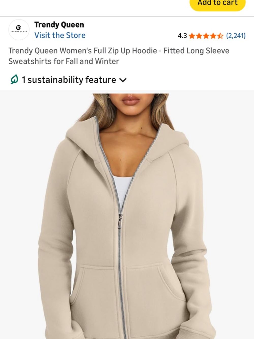 Cozy Cream Zip-Up Hoodie Jacket